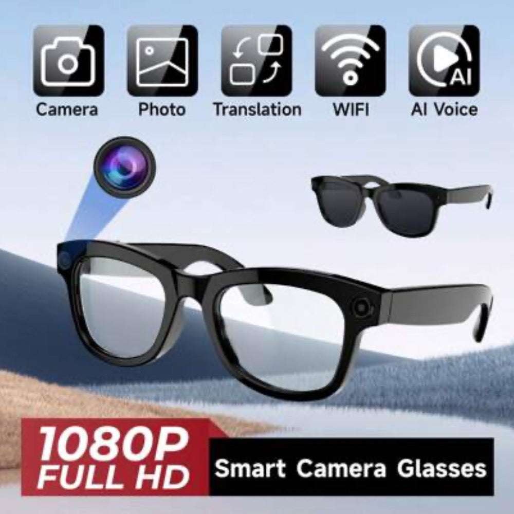 Smart Bluetooth Video Glasses 5MP Camera 1080p Full HD Video Recording Photo and Audio