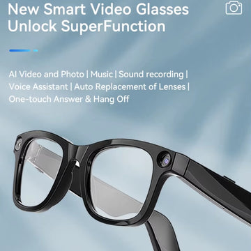 Smart Bluetooth Video Glasses 5MP Camera 1080p Full HD Video Recording Photo and Audio