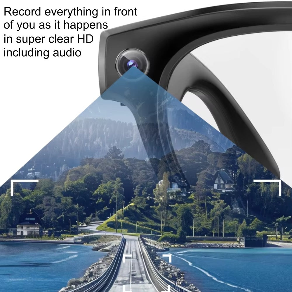 Smart Bluetooth Video Glasses 5MP Camera 1080p Full HD Video Recording Photo and Audio