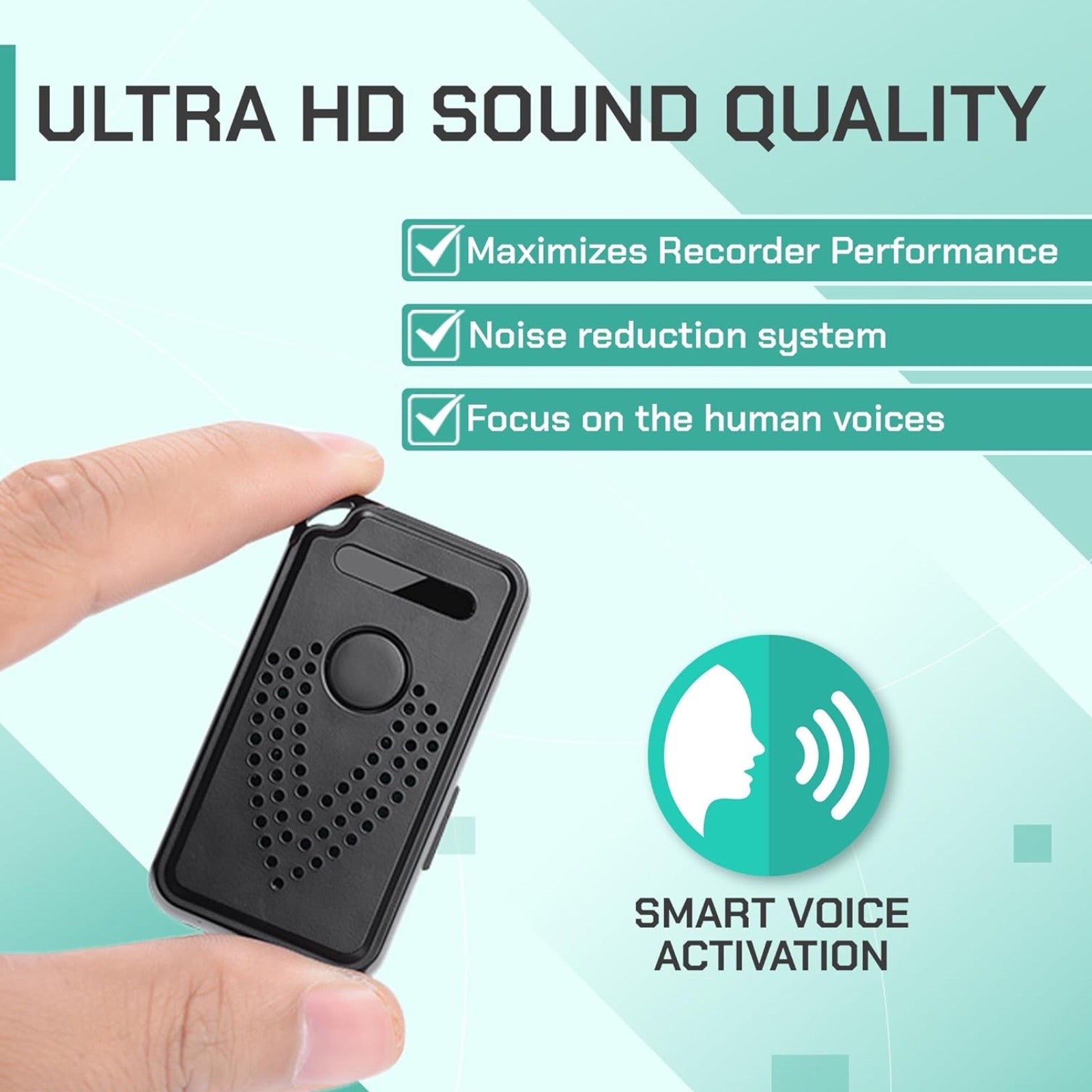 AR01 Wireless Wi-Fi Sound Recorder Listening Device Unlimited Range Live Audio Streaming Voice Activated Push Notification