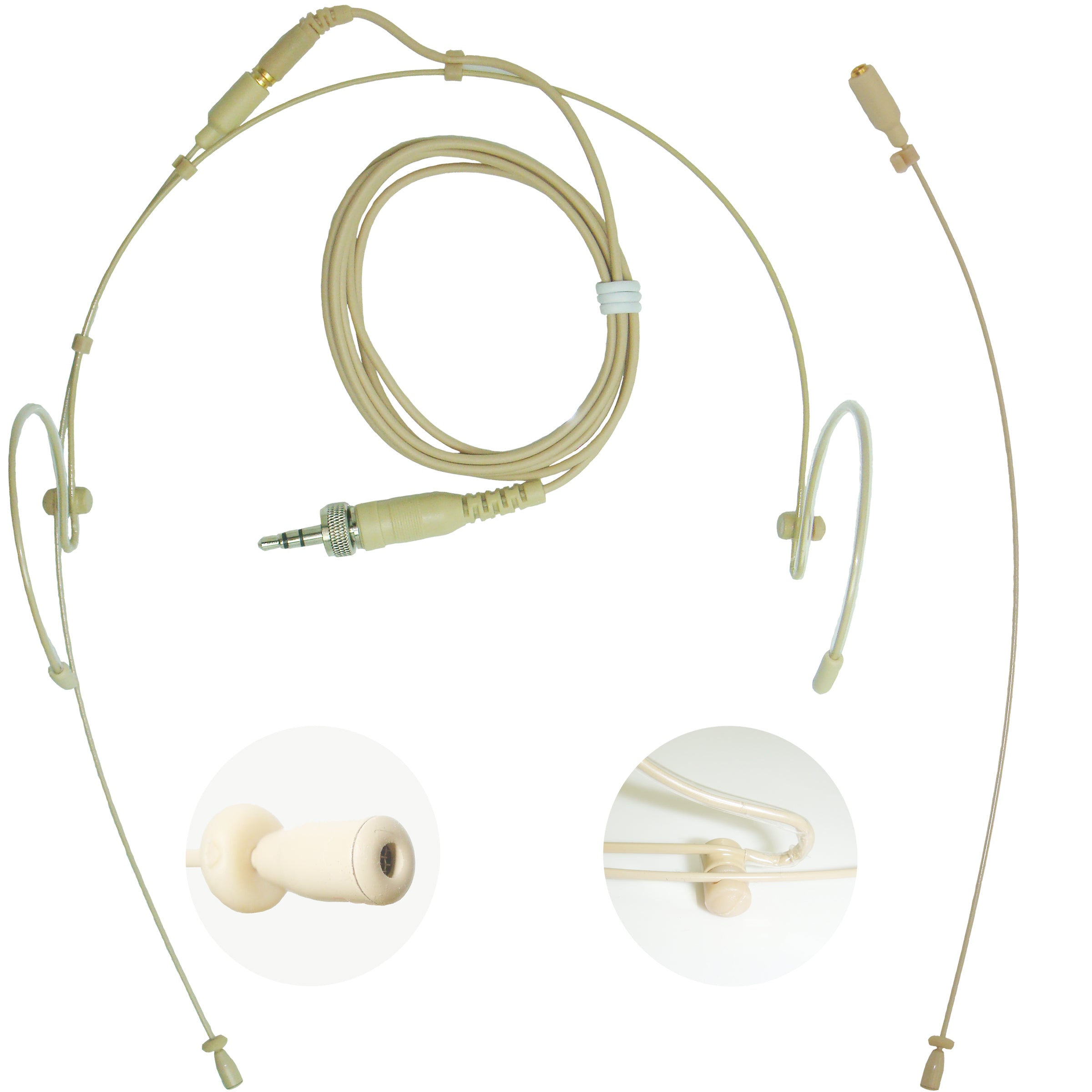 Lemo 3 Pin Double Ear Hook Headset Microphone for Sennheiser Body Pack Transmitter SK EW EK G AVX XSW Series