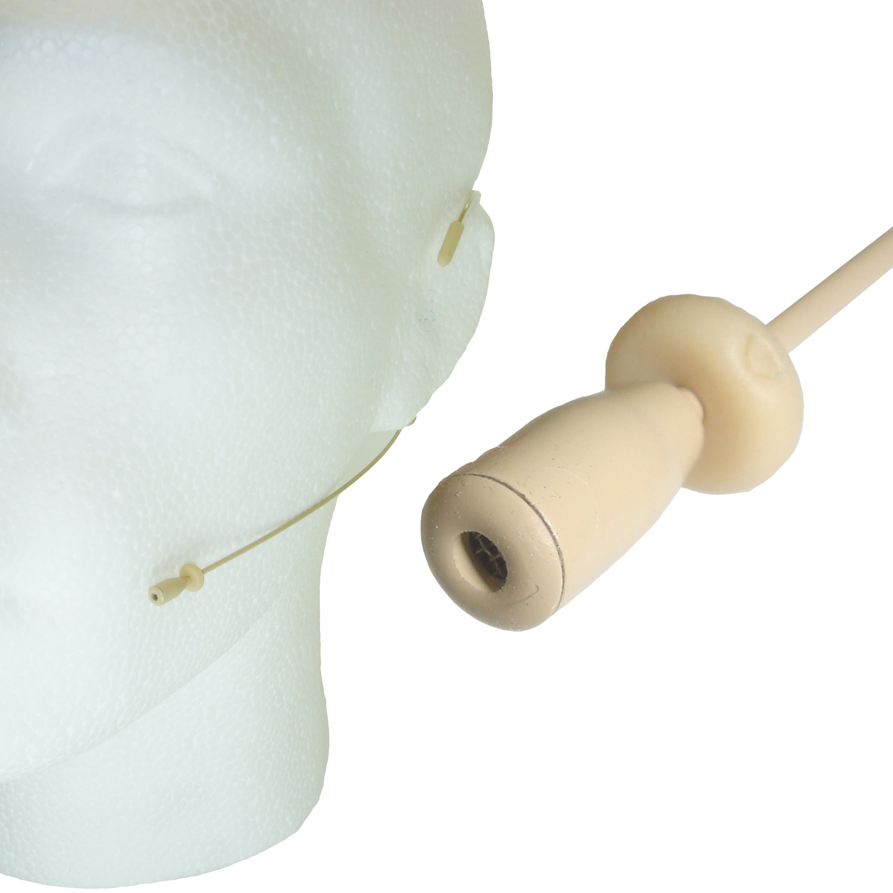 Beige Double Ear Hook Headset Microphone for TOA WM Wireless Body Pack Transmitter Slimline 3.5mm Jack Plug