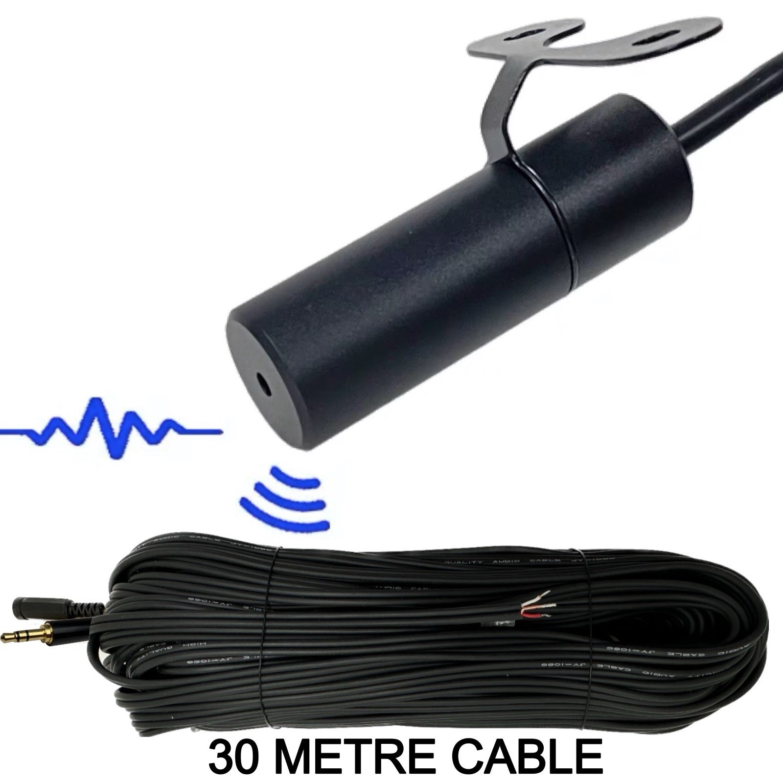 Waterproof Outdoor CCTV Microphone for IP Camera 3.5mm Jack Plug Input IP66 Rated Solid Metal Housing & Bracket