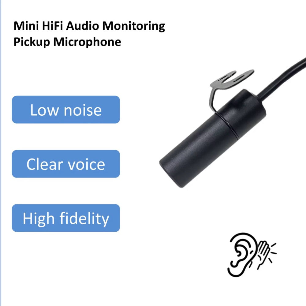 Waterproof Outdoor CCTV Microphone for IP Camera 3.5mm Jack Plug Input IP66 Rated Solid Metal Housing & Bracket