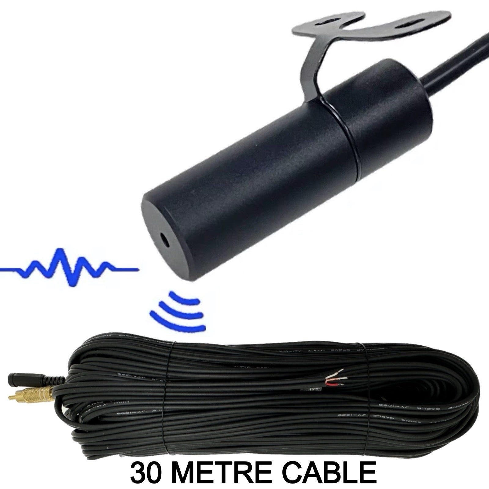 IP66 Rated Water Proof Microphone for CCTV Camera Solid Metal housing 6-12V DC input RCA Phono Output
