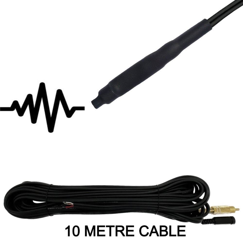 Outdoor Waterproof CCTV Microphone 30cm to 30 metre Cable with RCA Phono Audio Output and 2.1mm 12v DC Input