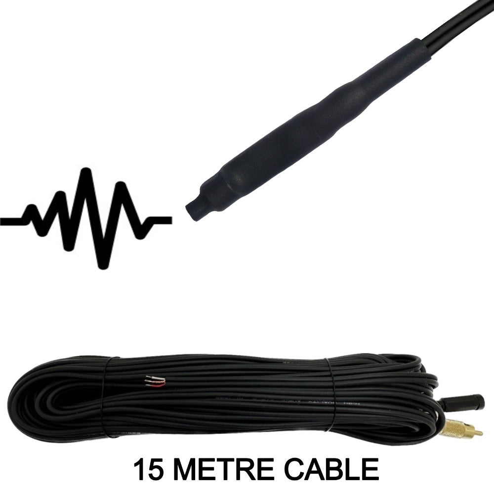 Outdoor Waterproof CCTV Microphone 30cm to 30 metre Cable with RCA Phono Audio Output and 2.1mm 12v DC Input