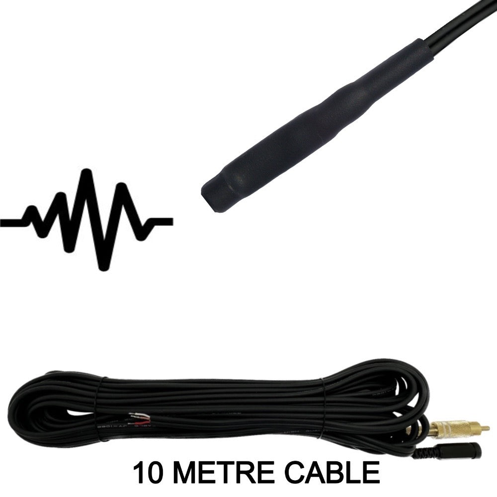 Indoor CCTV Microphone 30cm to 30 Metre Cable with RCA Phono Output and 2.1mm 12v DC Input