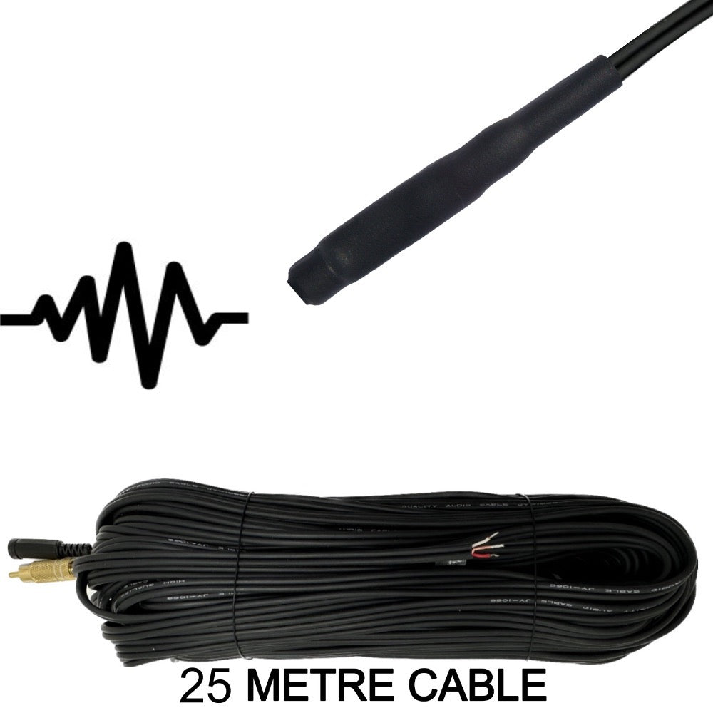 Indoor CCTV Microphone 30cm to 30 Metre Cable with RCA Phono Output and 2.1mm 12v DC Input