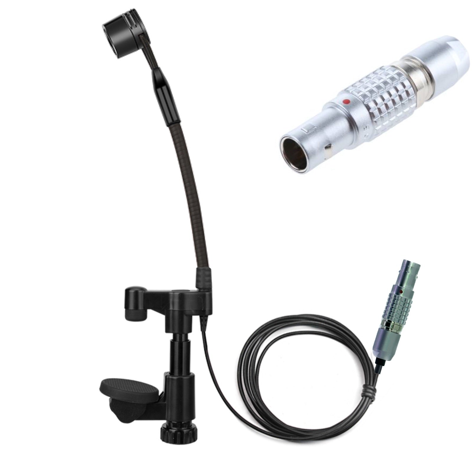 String Instrument Cardioid Microphone with Flexible Gooseneck for use with Belt Pack Transmitters