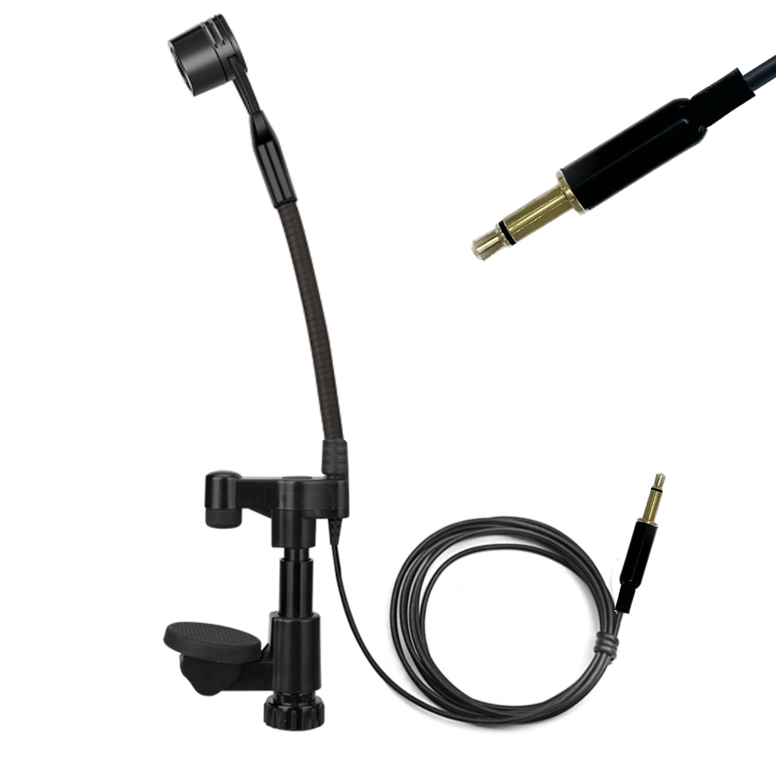 String Instrument Cardioid Microphone with Flexible Gooseneck for use with Belt Pack Transmitters