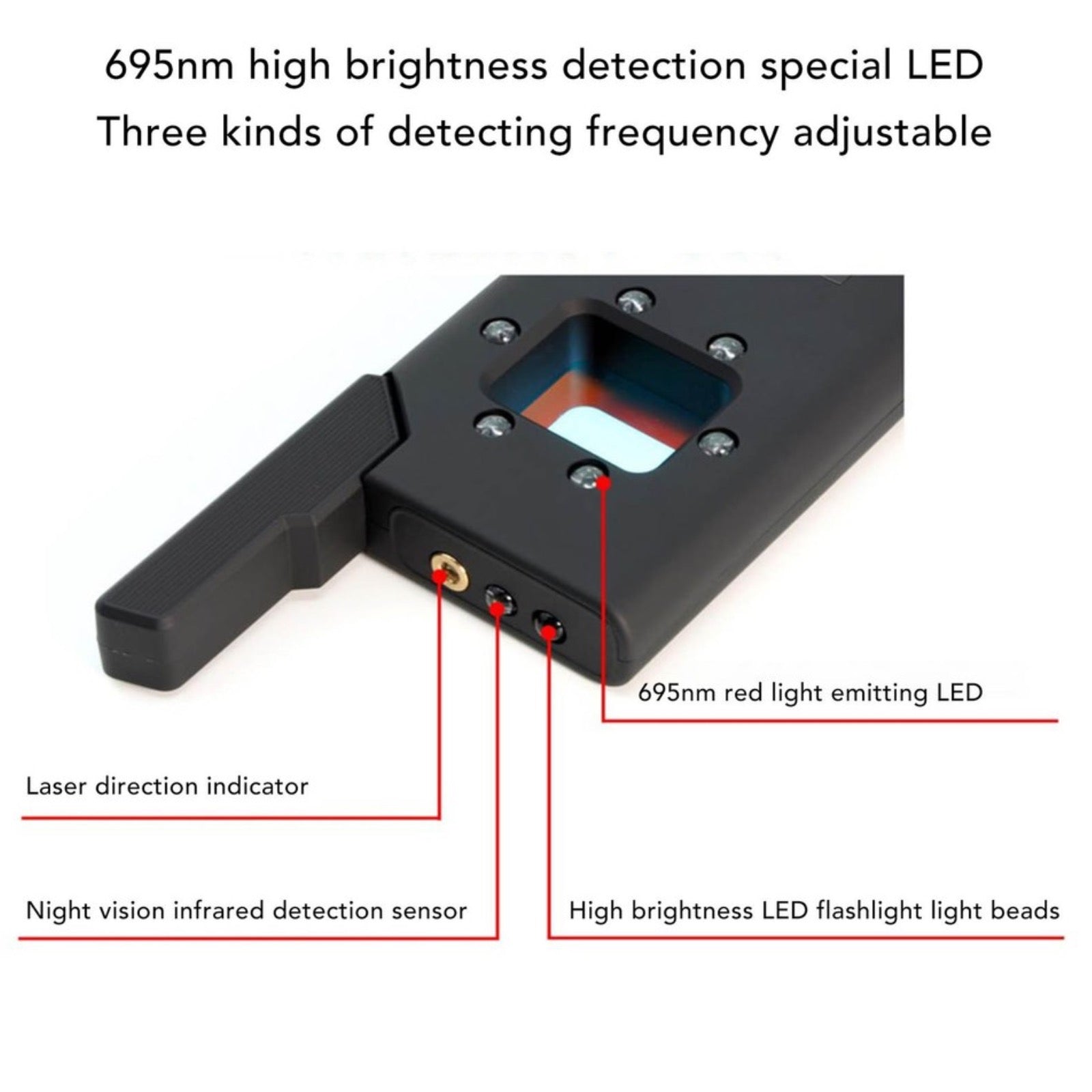 RFD-618 Signal Detector Anti-Spy Camera GPS Tracker Finder Infrared Scanner Signal Detection