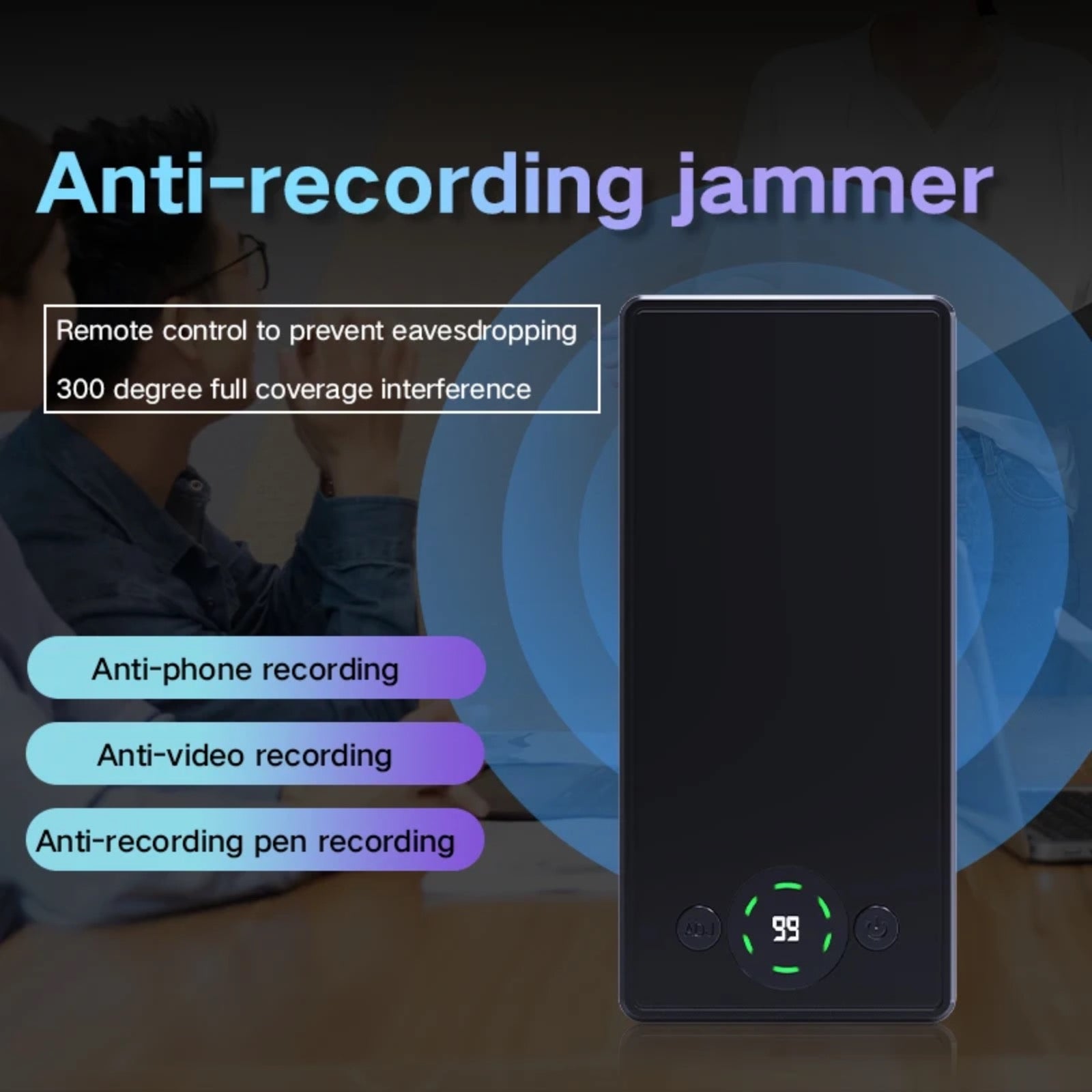 F-10 Portable Anti Recording Ultrasonic Sound Wave Generator Stop Microphone Recorder Eavesdropping Listening Device