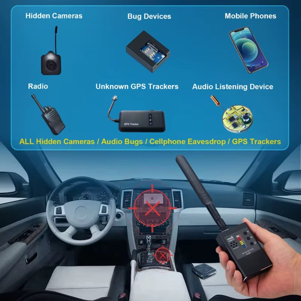 Anti-Spy Bug Detector Pocket Sized Wireless RF Frequency Scanner Sweeper GSM CDMA GPS Tracker Finder