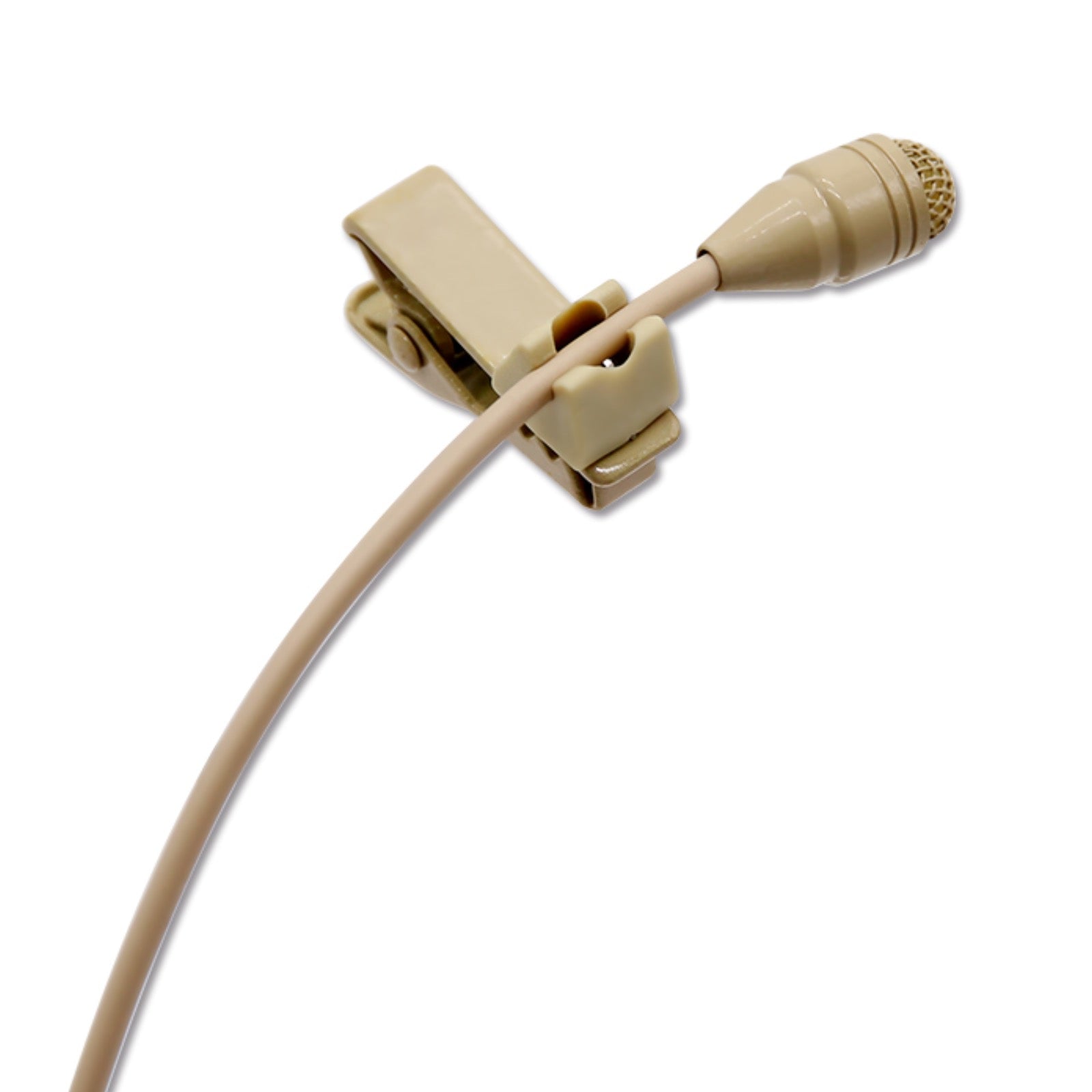 Beige Lavaliere Lapel Microphone for Wireless Body Pack Radio Transmitters Omnidirectional Condenser (HC-4044)