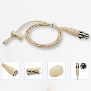 Beige Lavalier Lapel Microphone Omnidirectional for Wireless Body Pack Radio Transmitters Beige HC-4052