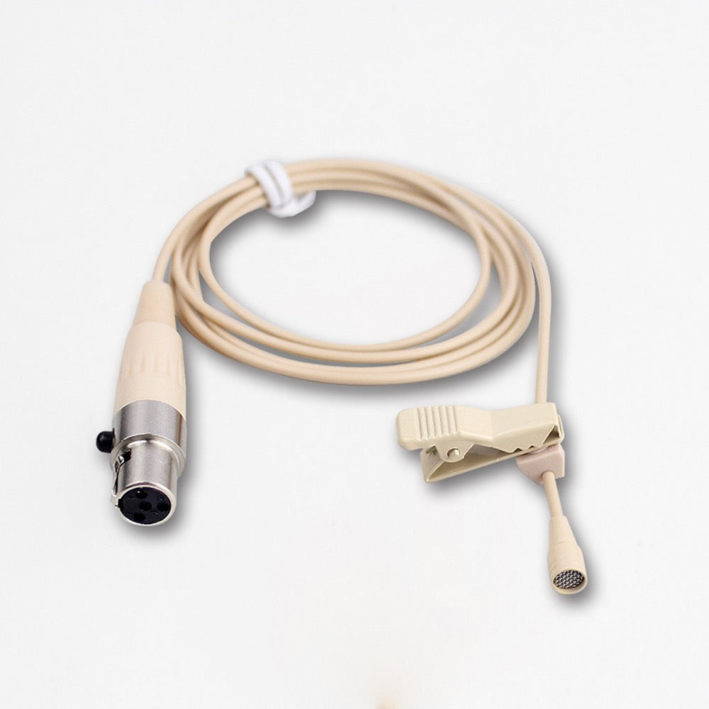 HC-4052 Beige Lavaliere Lapel Microphone Omnidirectional for Wireless Body Pack Radio Transmitters
