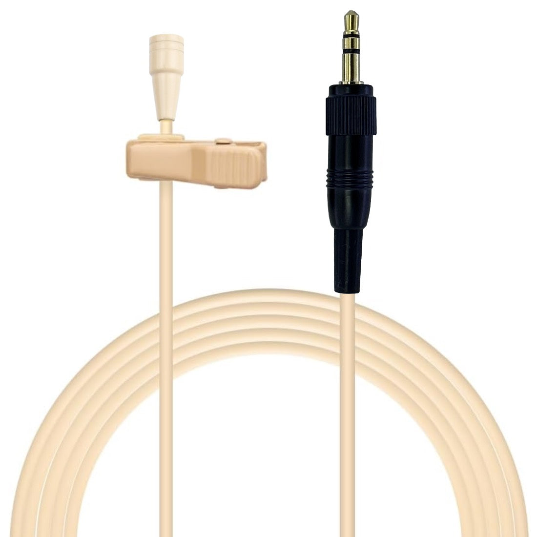 HC-4052 Beige Lavaliere Lapel Microphone Omnidirectional for Wireless Body Pack Radio Transmitters