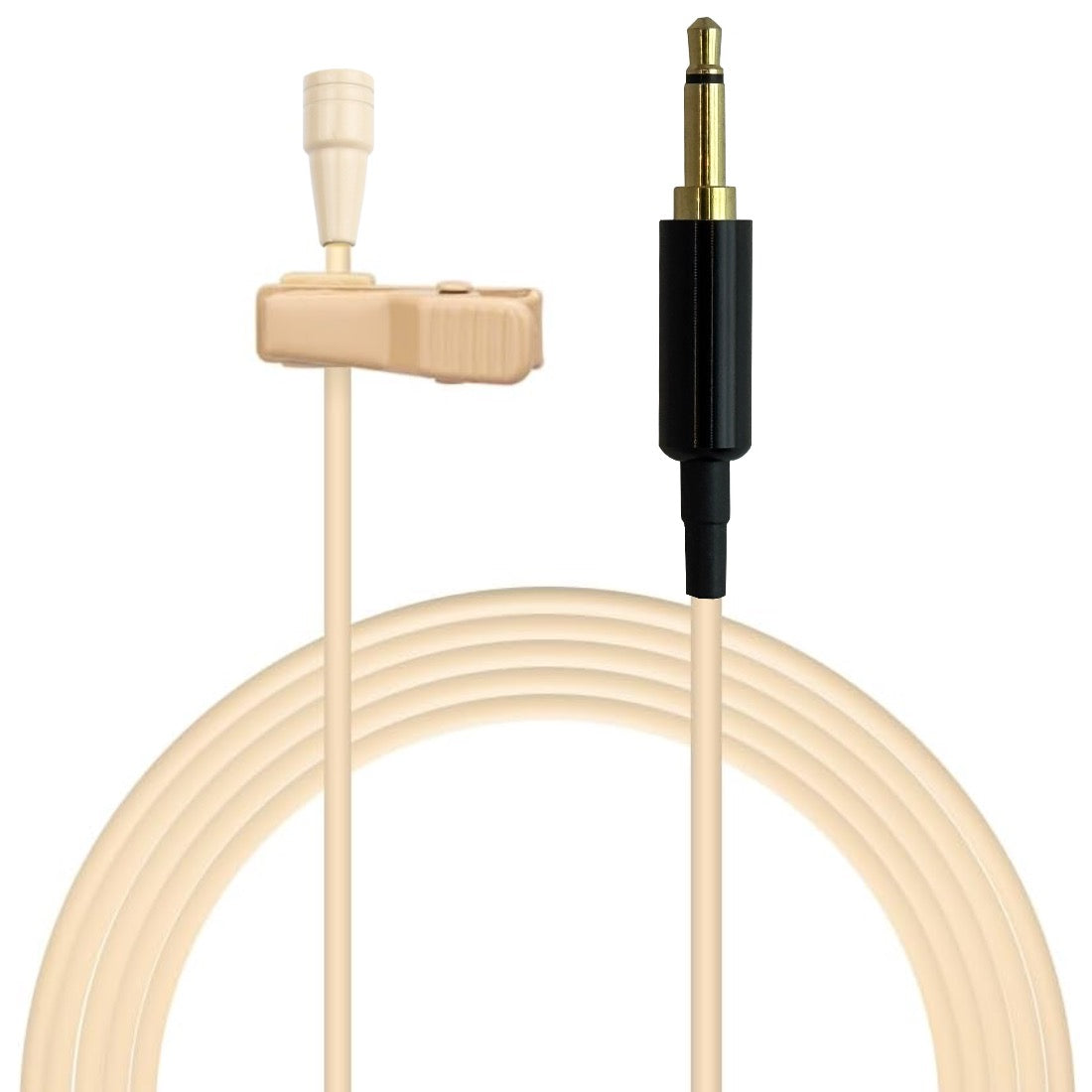 HC-4052 Beige Lavaliere Lapel Microphone Omnidirectional for Wireless Body Pack Radio Transmitters