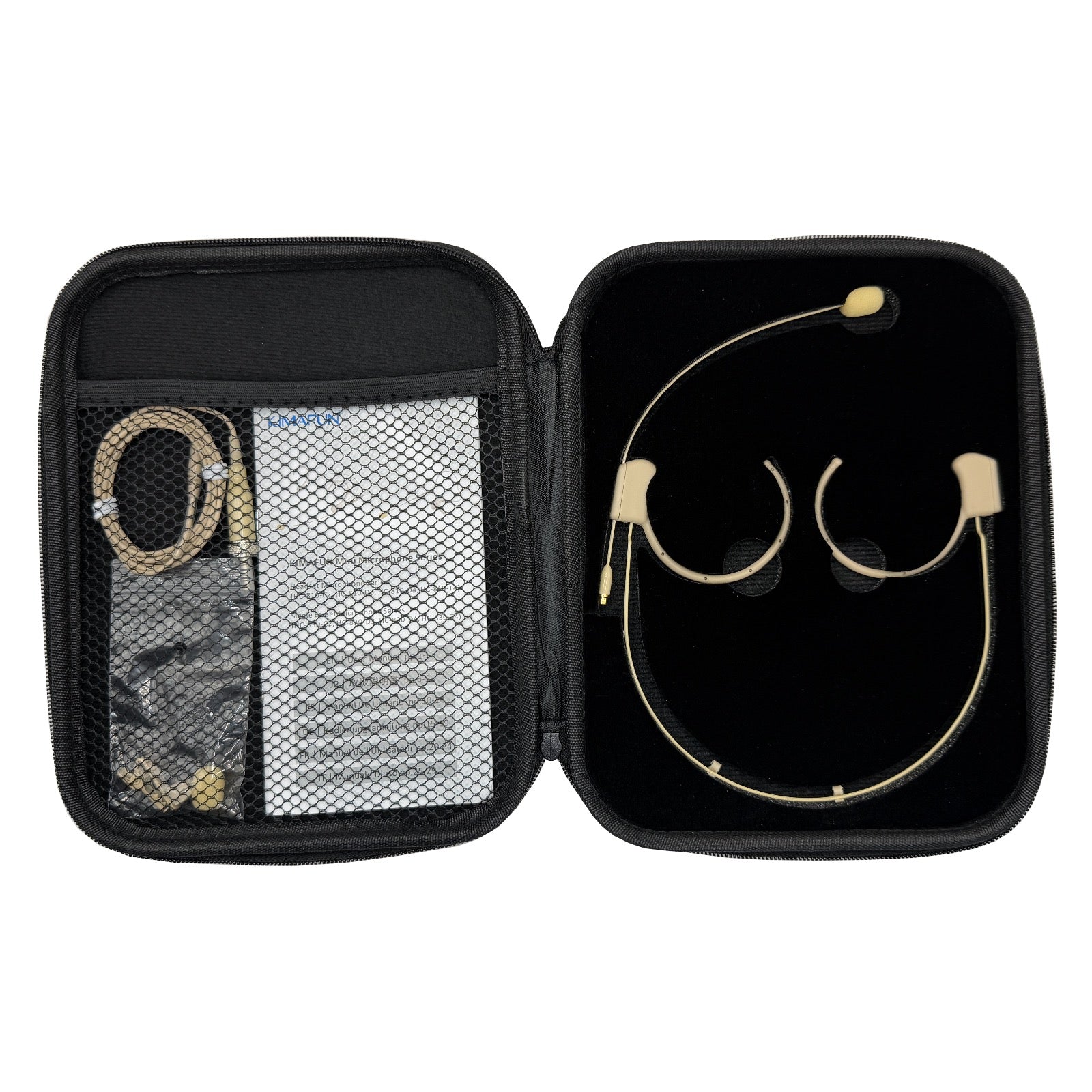 Kimafun HC-810 Double Ear Hook Microphone Ultra Light Weight Omnidirectional Headset for Body Pack Transmitters