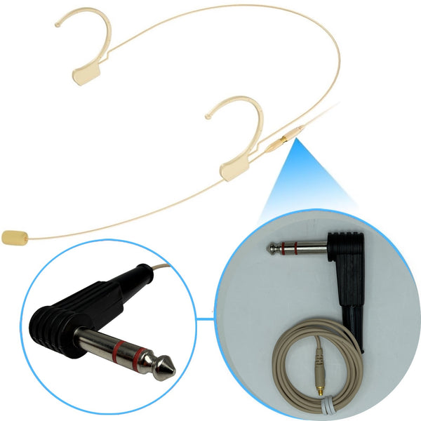 Kimafun HC-810 Double Ear Hook Microphone Ultra Light Weight Omnidirectional Headset for Body Pack Transmitters