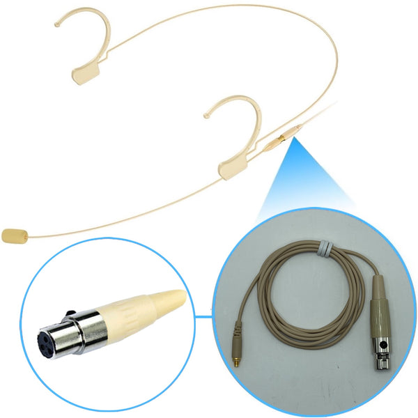 Kimafun HC-810 Double Ear Hook Microphone Ultra Light Weight Omnidirectional Headset for Body Pack Transmitters