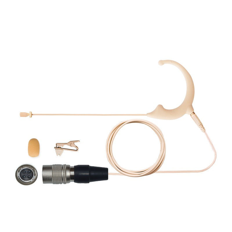 Omnidirectional Single Ear Hook Earset Microphone with Detachable Cable for Audio Technica Body Pack Transmitters