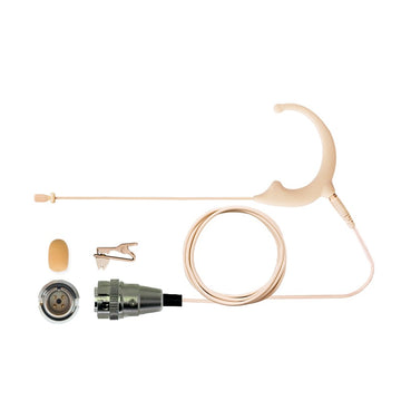 Sony Omnidirectional Single Ear Hook Earset Microphone Detachable Cable for UWP WRT UTX 3.5mm Jack and 4 Pin Hirose