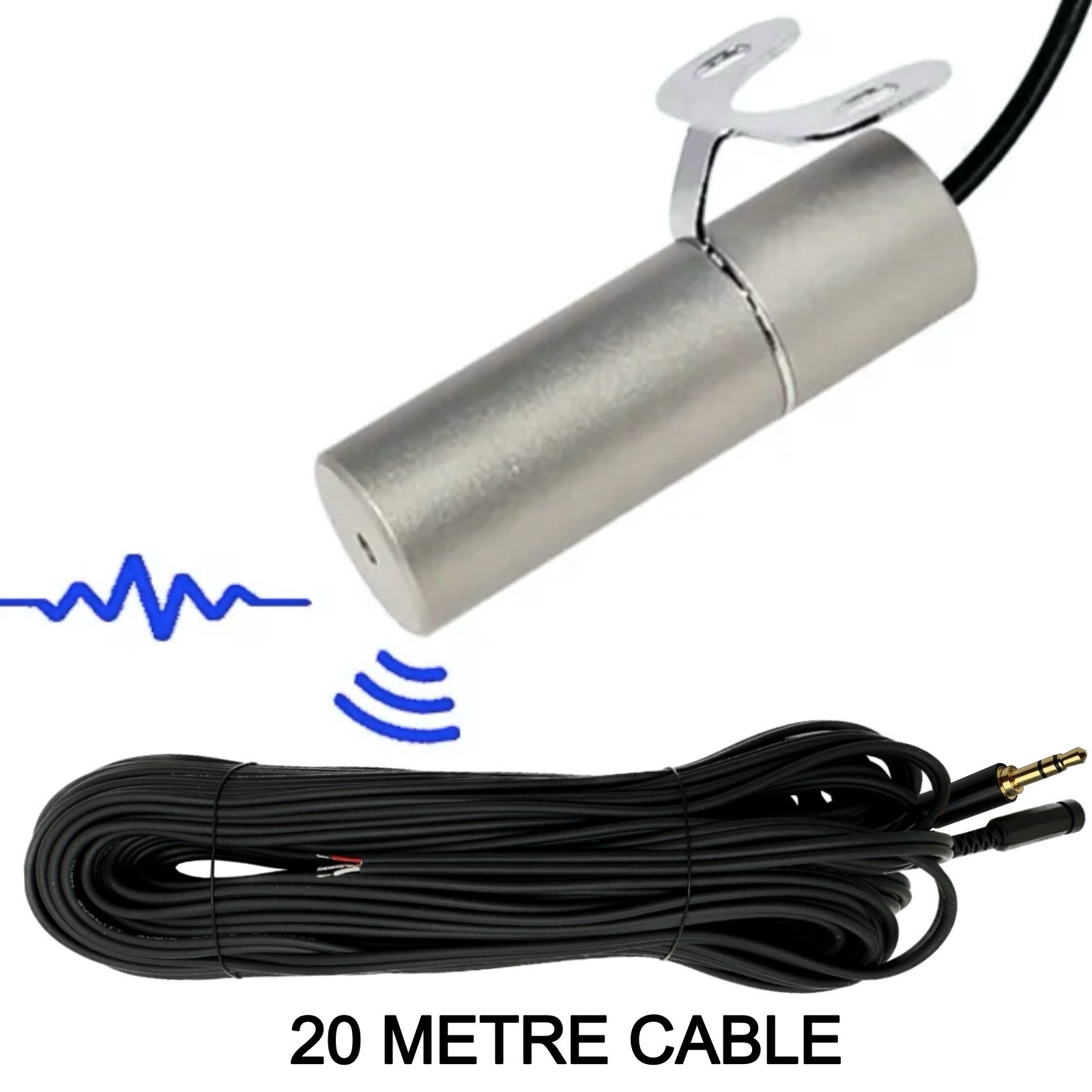 Waterproof Outdoor CCTV Microphone for IP Camera 3.5mm Jack Plug Input IP66 Rated Solid Metal Housing & Bracket
