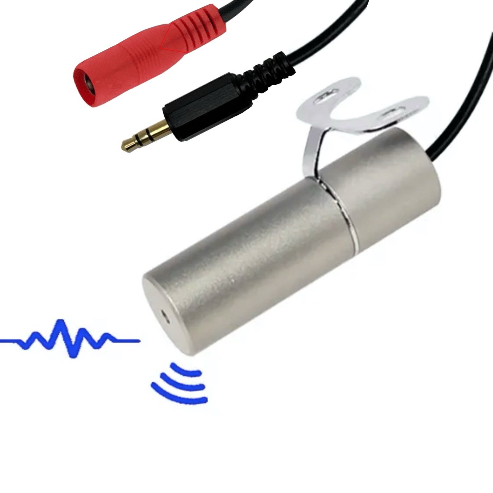 Waterproof Outdoor CCTV Microphone for IP Camera 3.5mm Jack Plug Input IP66 Rated Solid Metal Housing & Bracket