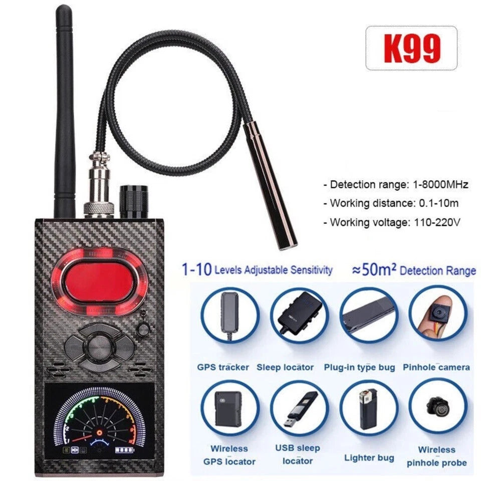 K99 Spy Bug Detector Magnetic GPS Tracker Wireless Wi-Fi Spy Camera Locater Finder