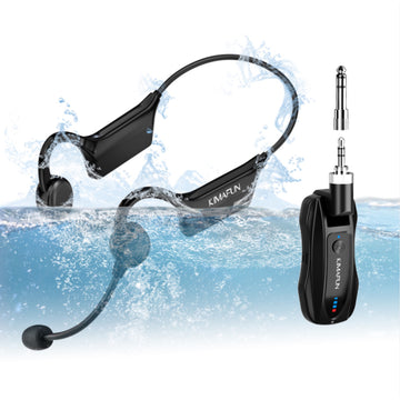 Kimafun GWP91 Waterproof Wireless Headset Microphone for Fitness Aerobics Swimming Instructor