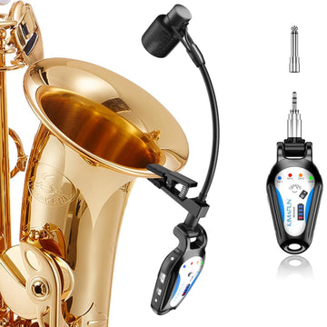 Kimafun KM-U306B Professional 2.4G Instrument Gooseneck Wireless Saxophone Microphone