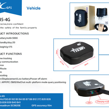 TK905 Global Band GPS Tracker 20 Day Battery GEO Fence Motion Speed Drop Alarm Notification
