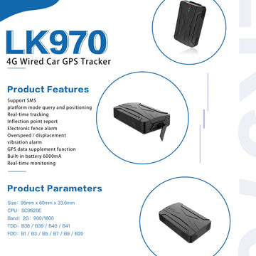 Global Band GPS Tracker LK970 4G 120 Day Battery Magnetic GEO Fence Motion Speed Drop Alarm Notification