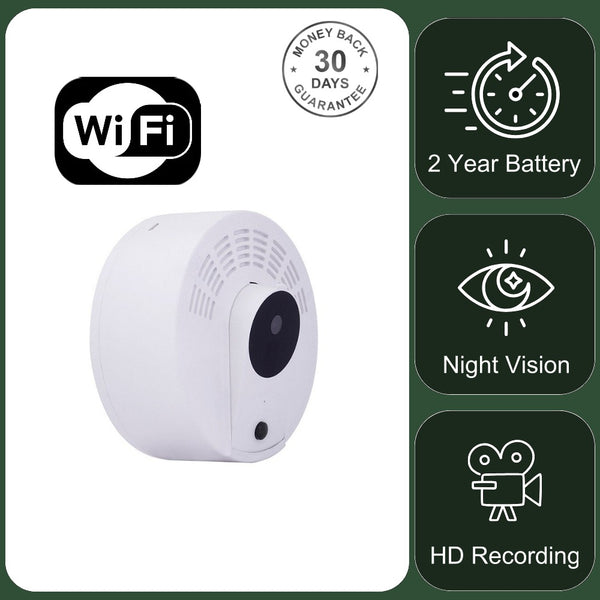 2 Year Battery Camera Ceiling Mount Wireless Wi-Fi 2MP Night Vision 1080p HD Video Recorder