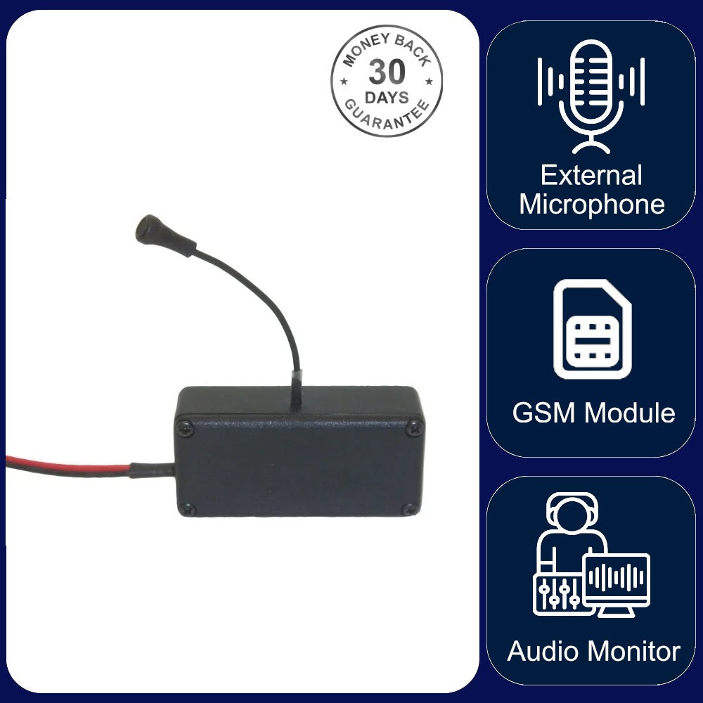 AC Mains Powered Wireless GSM Audio Monitor Sound Recorder Module with External Microphone