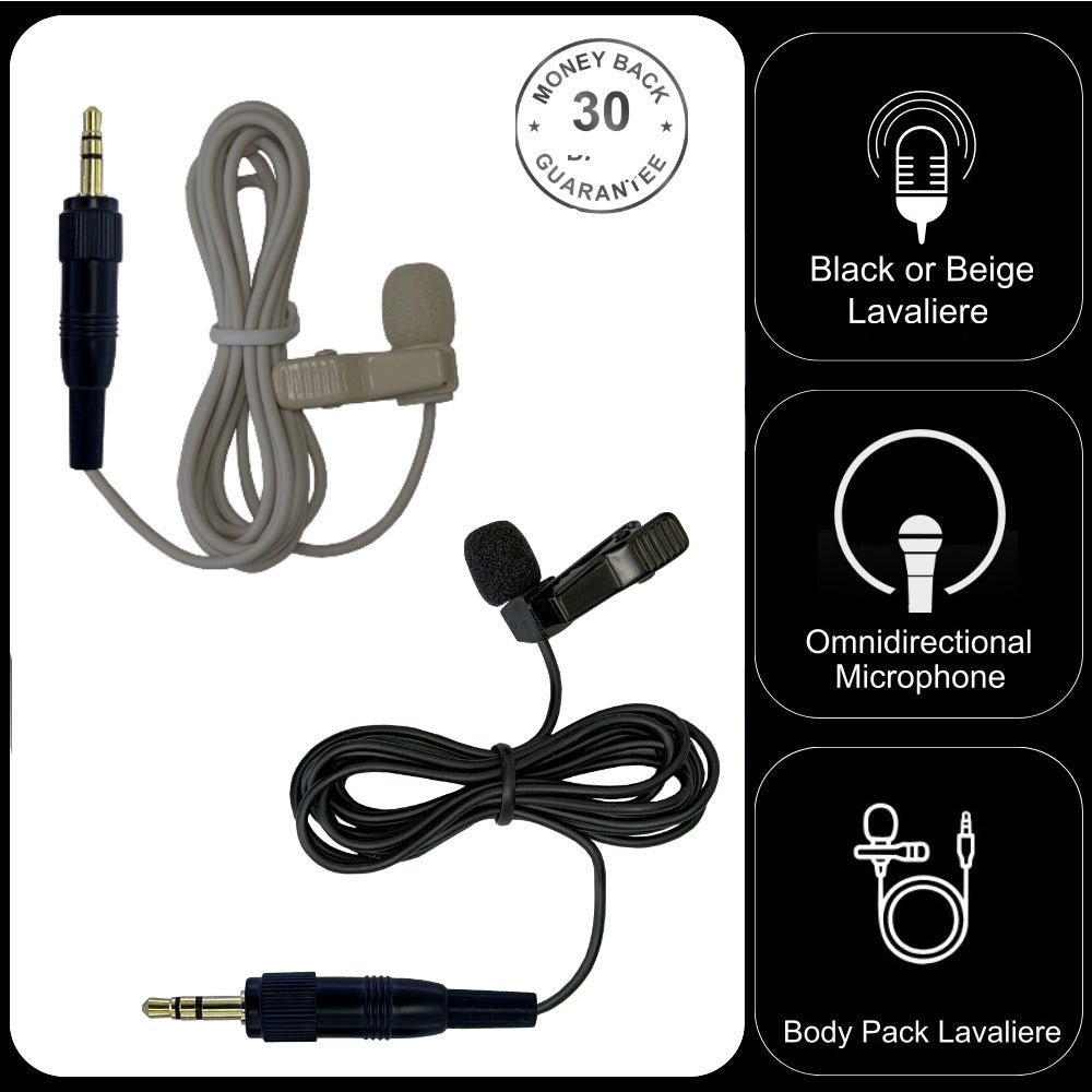 Miniature 4mm Lavaliere Microphone with 3.5mm Locking Jack for Sony UTX WRT Body Pack Transmitter