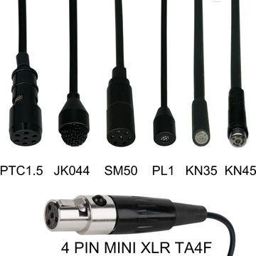 Shure Lavaliere Microphone 4 Pin Female Mini XLR (TA4F) for Wireless Body Pack Radio Transmitter
