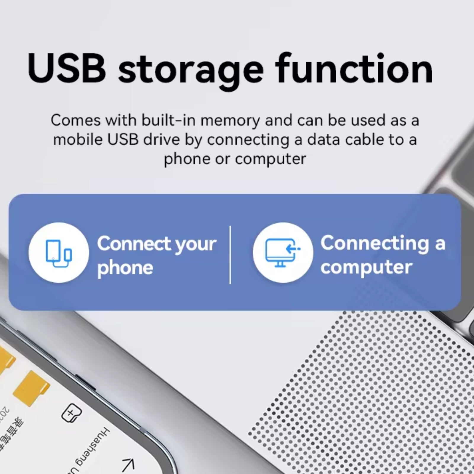 Q61 Tiny Bluetooth Voice Recorder Operate on App HD Noise Reduction Metal Body Housing