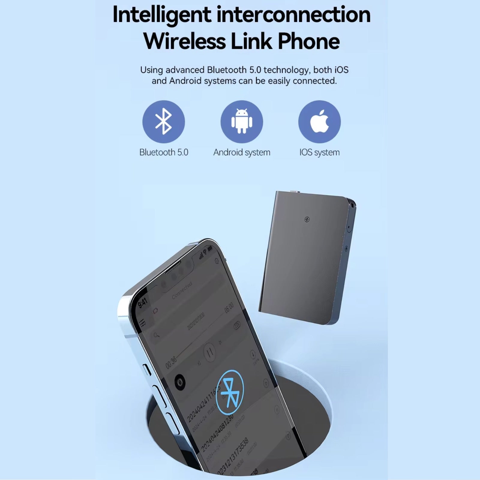 Q61 Tiny Bluetooth Voice Recorder Operate on App HD Noise Reduction Metal Body Housing