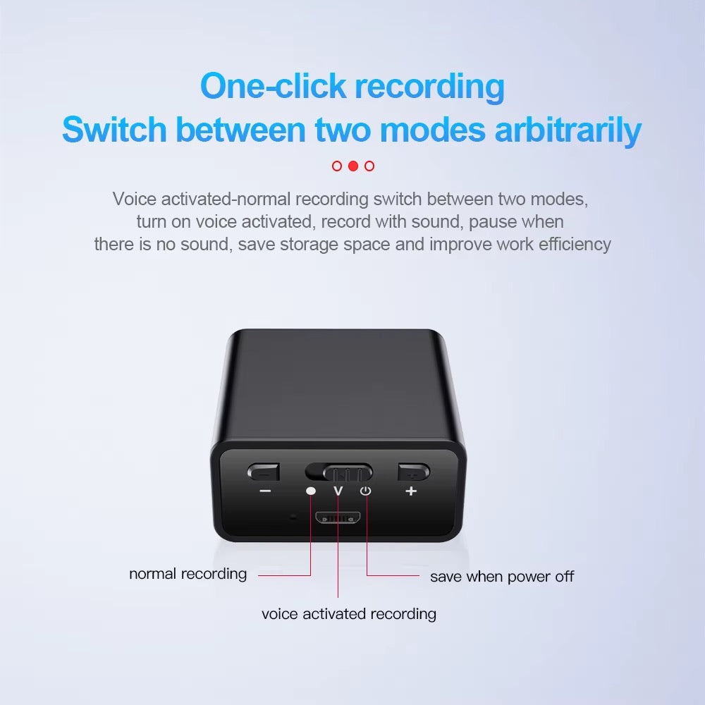 Q65V Magnetic Voice Recorder 200 Hour Battery Sound Activated ADPCM High Definition Noise Reduction