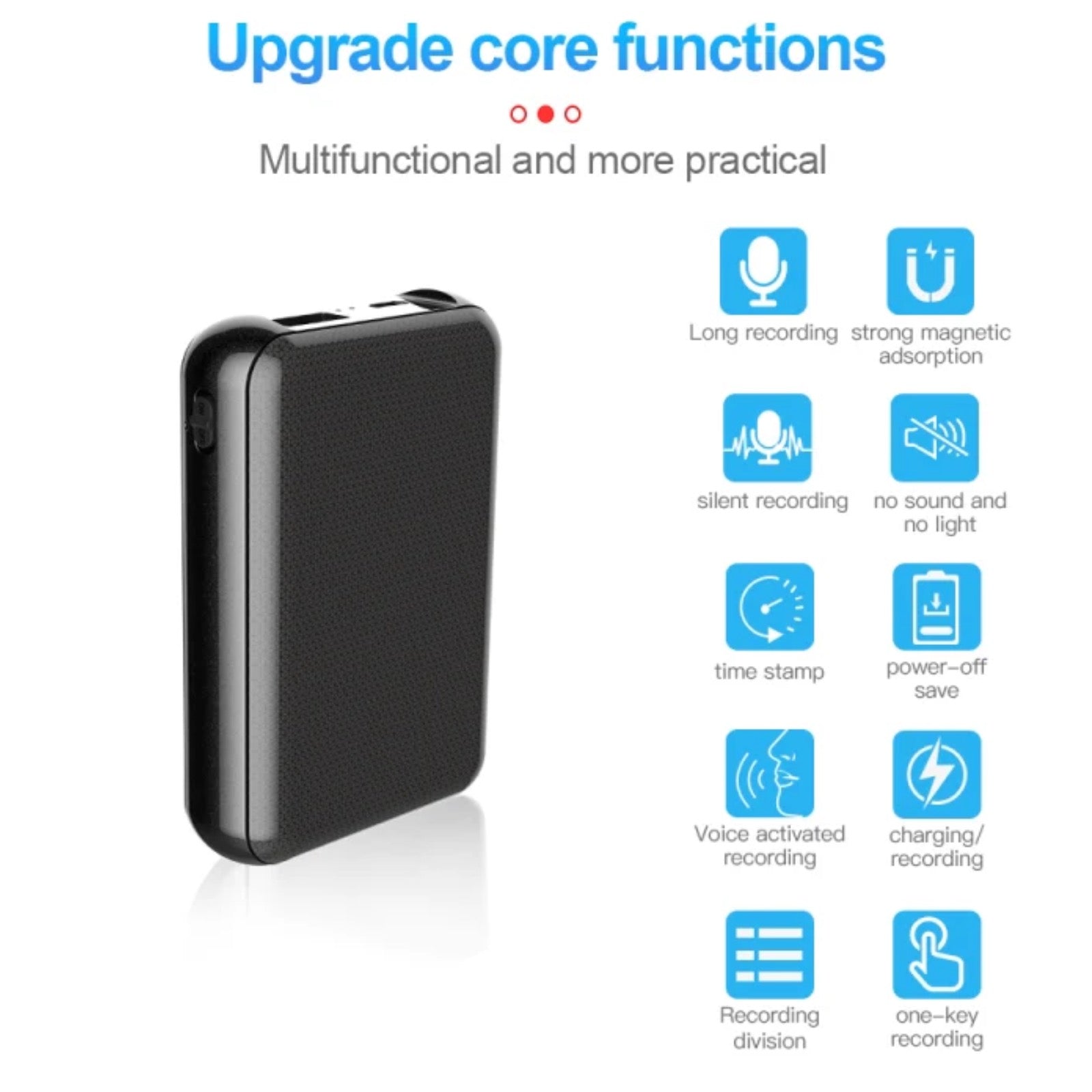 Q75 32GB Voice Recorder 1100 Hour Battery Sound Activated ADPCM High Definition Noise Reduction