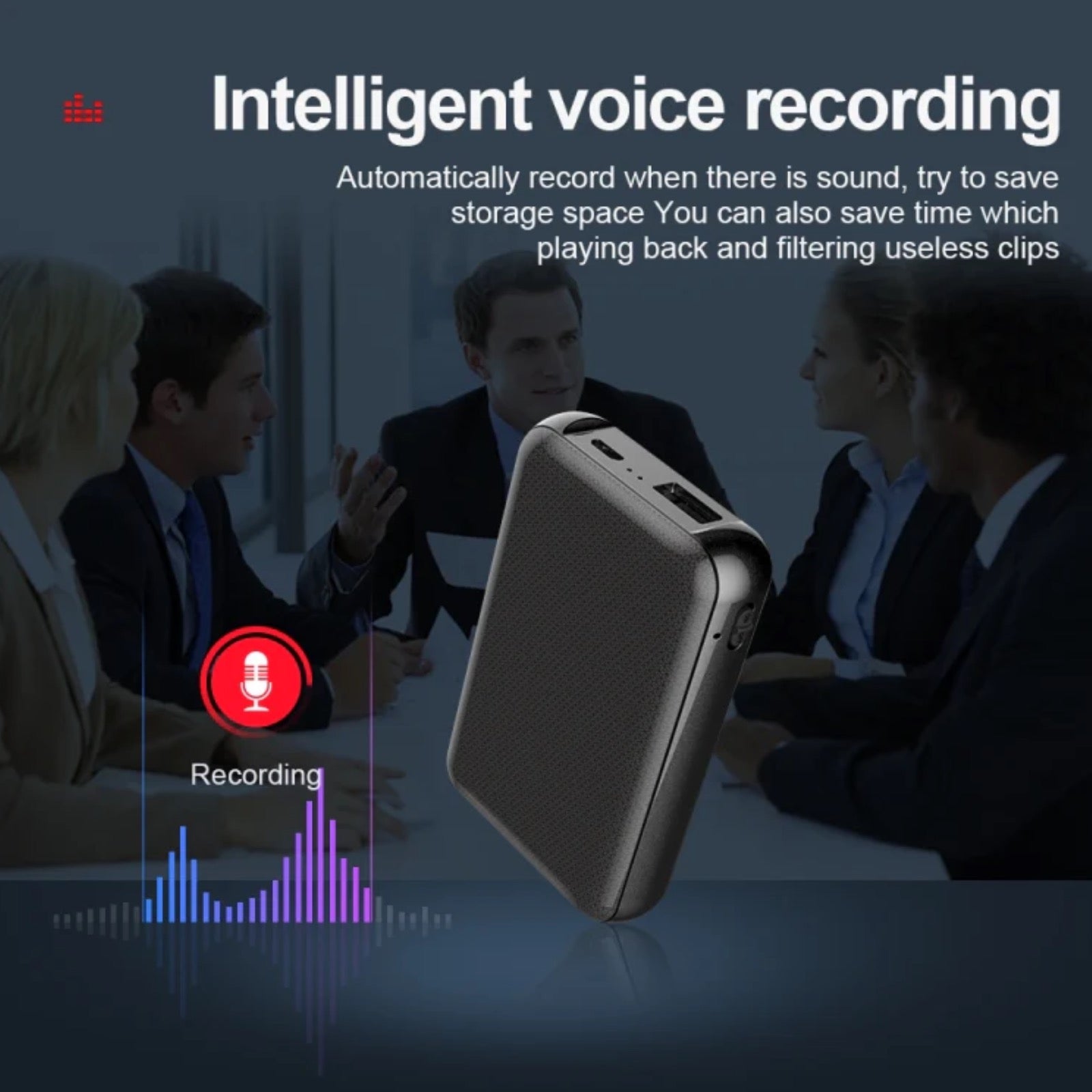 Q75 32GB Voice Recorder 1100 Hour Battery Sound Activated ADPCM High Definition Noise Reduction