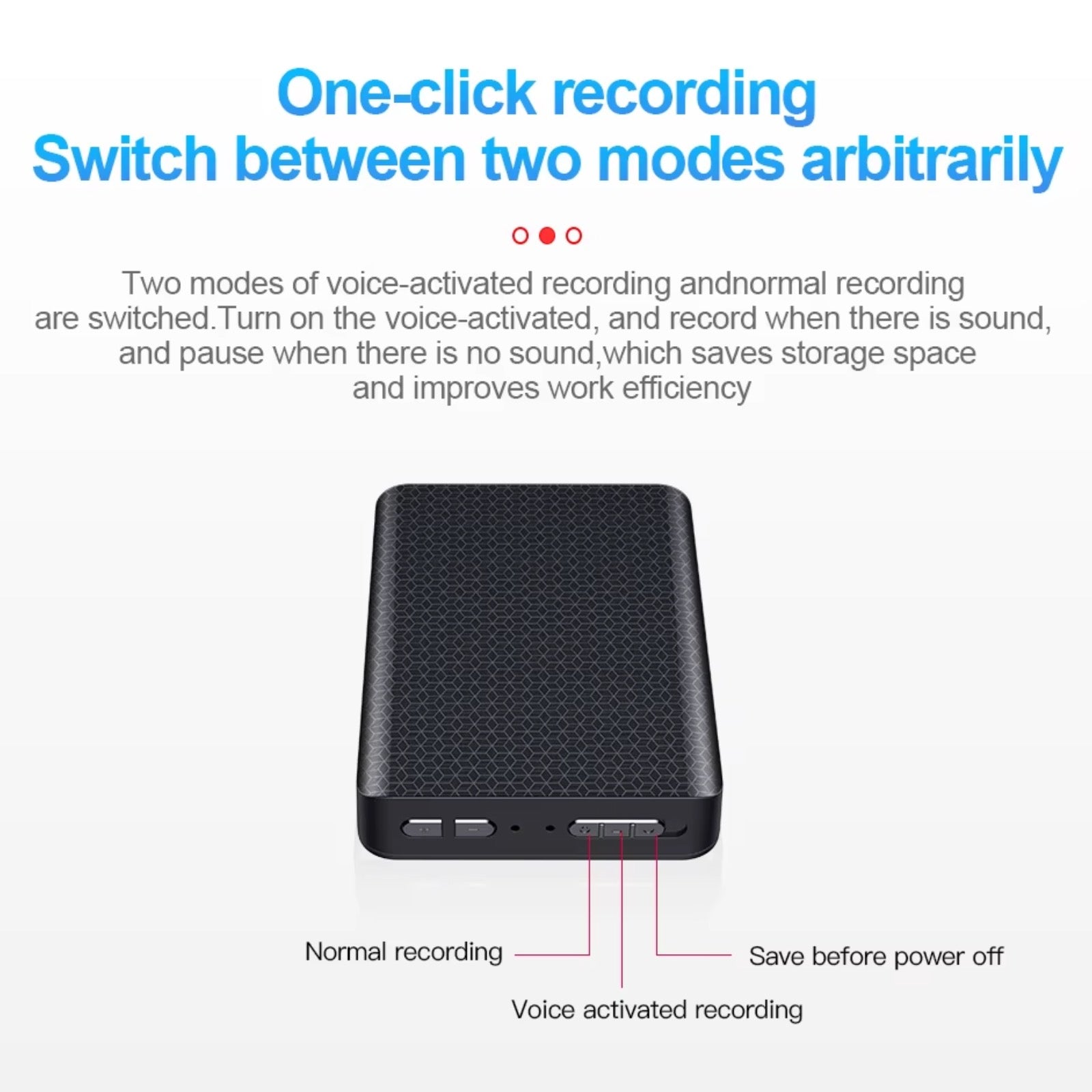 Q85V Magnetic Voice Recorder 12 Day Battery Sound Activated ADPCM High Definition Noise Reduction