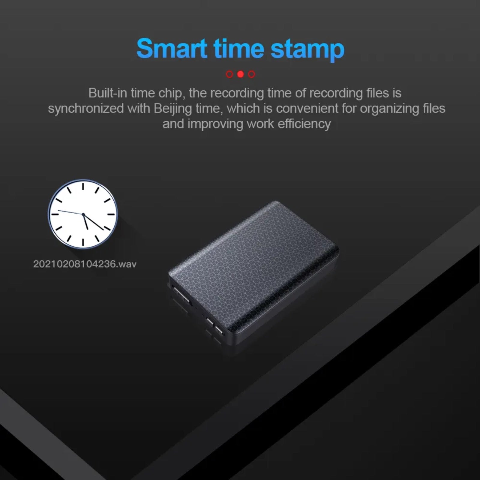 Q85V Magnetic Voice Recorder 12 Day Battery Sound Activated ADPCM High Definition Noise Reduction