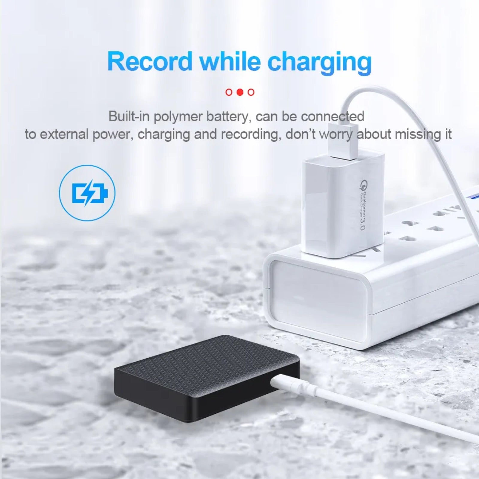 Q85V Magnetic Voice Recorder 12 Day Battery Sound Activated ADPCM High Definition Noise Reduction