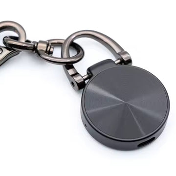 32GB Mini Key Chain Voice Recorder Sound Activated Round Pendant 1536Kbps PCM 25hrs Battery Work Time