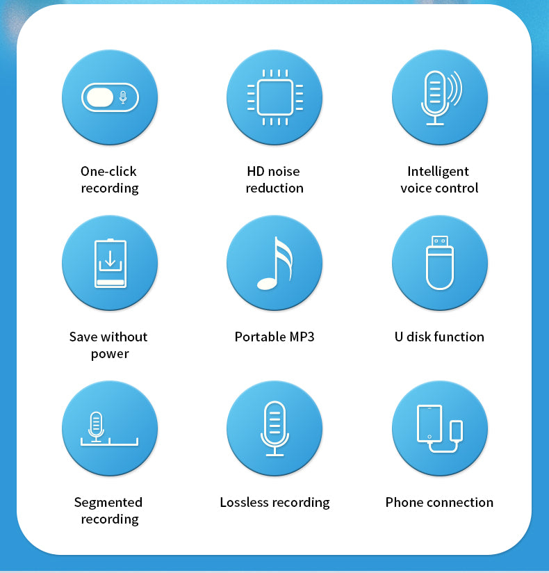 Mini Pendant Voice Recorder Sound Activated 1536Kbps PCM High Quality Audio 25 Hour Battery