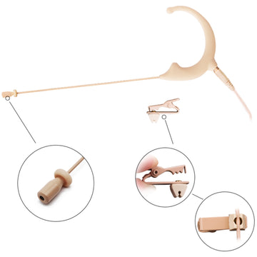 Audio Technica Omnidirectional Single Ear Hook Earset Microphone with Detachable Cable for (CW) 4 Pin Hirose Body Pack Transmitters